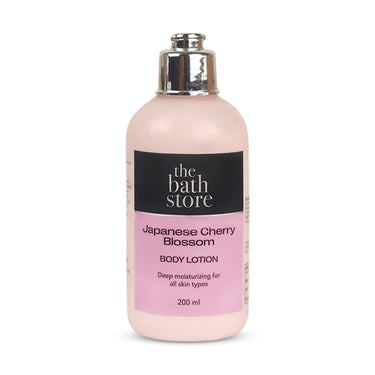 The Bath Store Japanese Cherry Blossom Body Lotion for Women & Men | Body Moisturizer for Oily Skin & Dry Skin - Deep Moisture, Non Sticky Body Lotion | Moisturizer for Body - 200ml